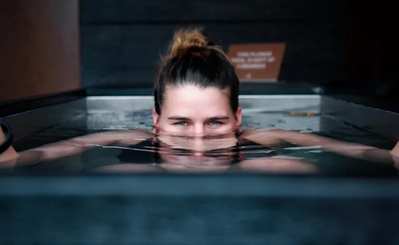 Athlete in a recovery pool
