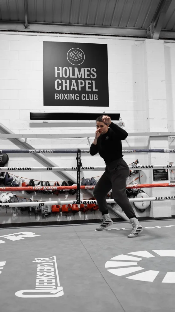Athlete shadowboxing at Holmes Chapel Boxing Club