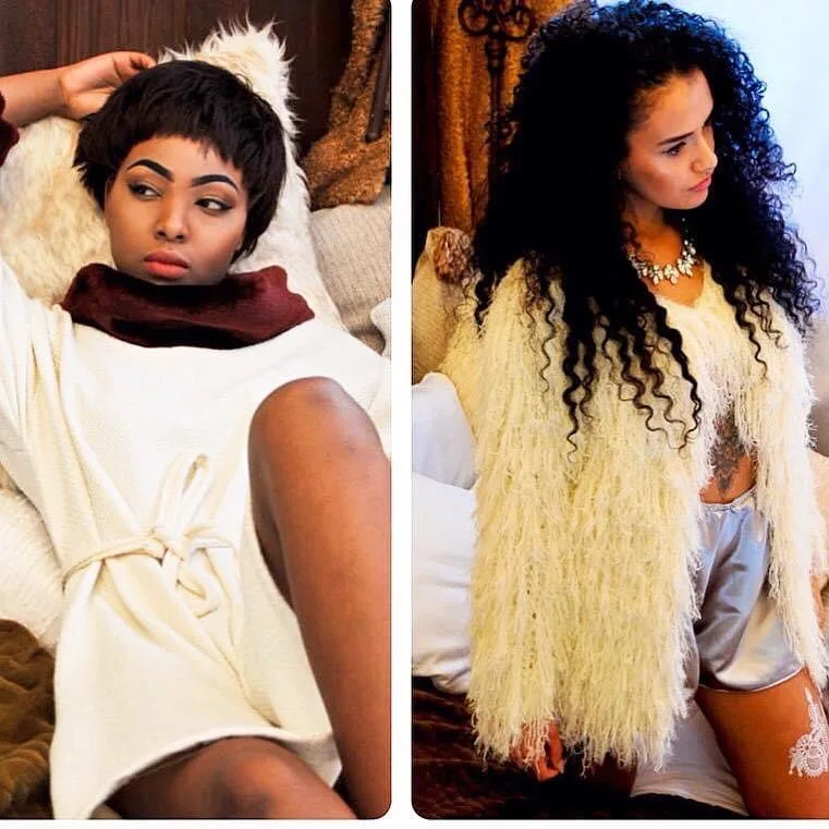 Fashion collage featuring knitwear and a textured jacket