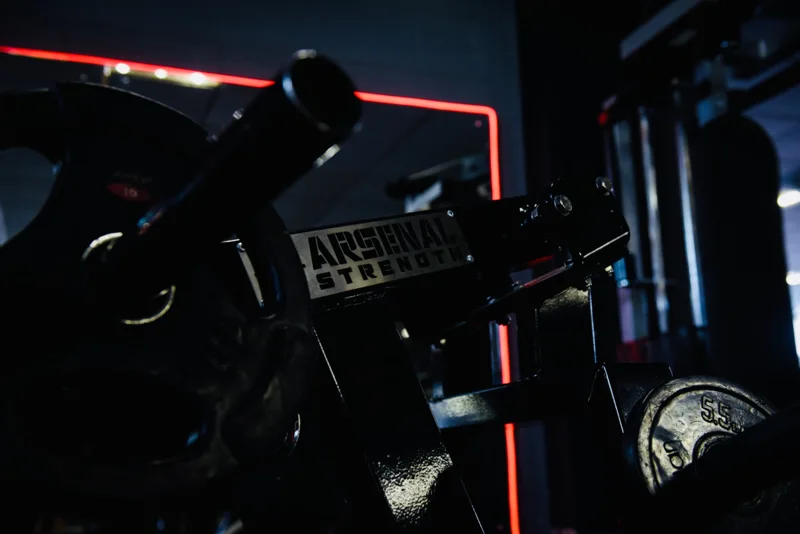 Close-up of strength training equipment